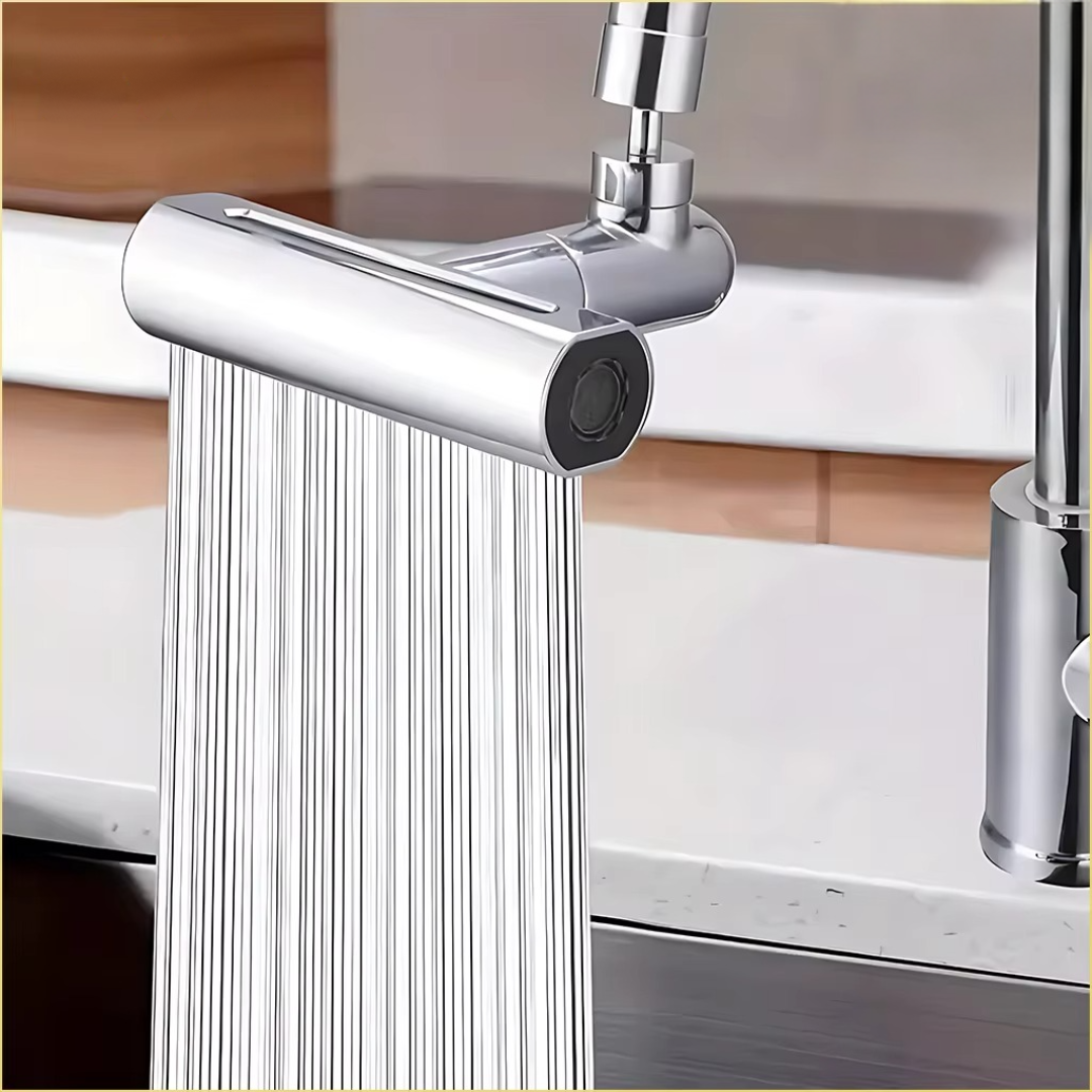 FlexiFlow Wasserhahnaufsatz – 4 Stufen & 360° drehbar