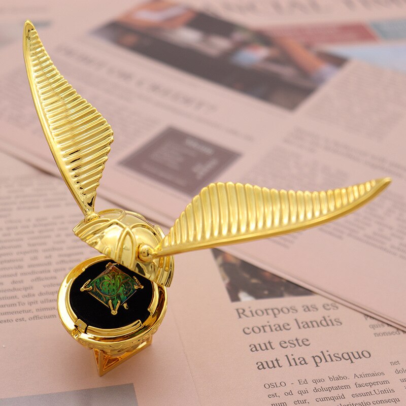 Goldene Flügel-Orb-Ringbox – Luxuriöse bewegliche Schmuckschatulle