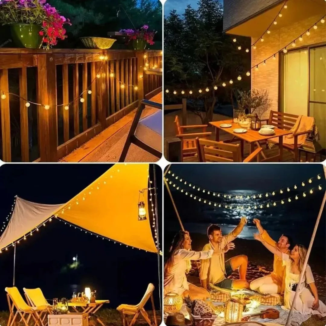 Solar LED Lichterkette mit Kugeln – Warm und Gemütlich