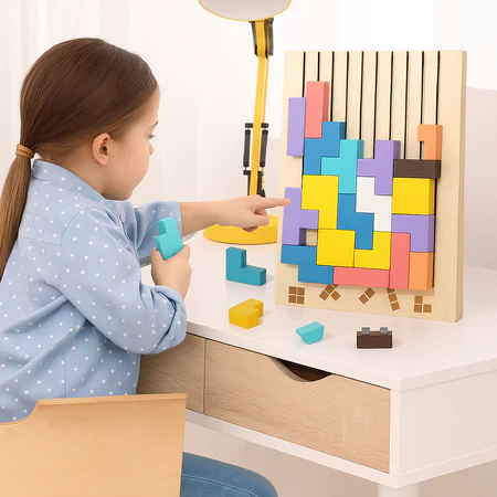 Kinder Holz Tetris Puzzle – Lehrreich und Kreativ