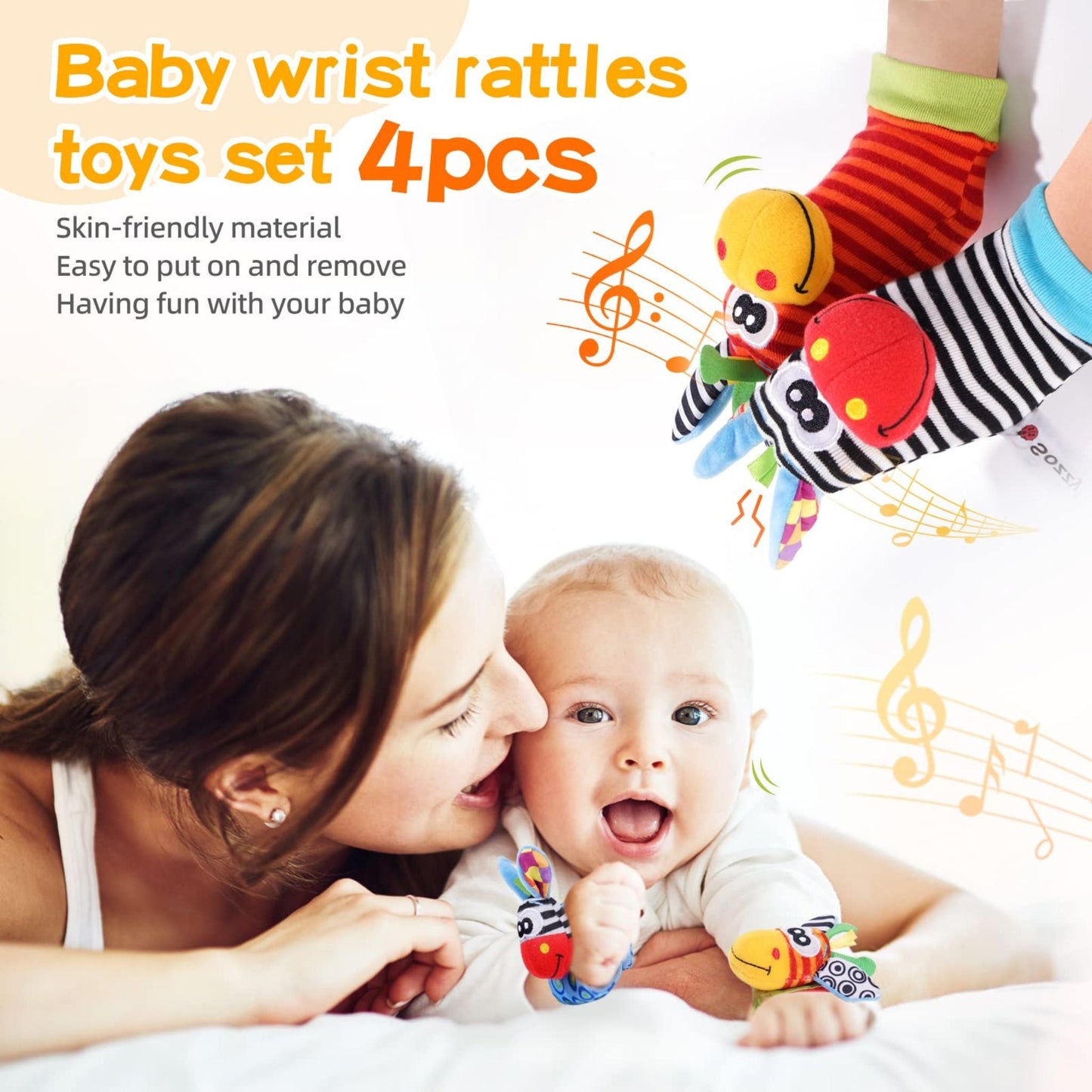 Baby Rasselstrümpfe Set – Weich und Musikreich