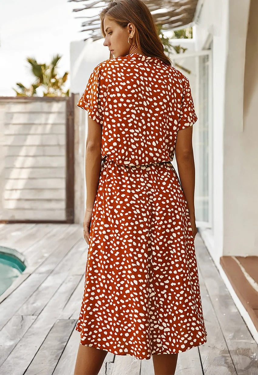 Daniella Midi Kleid – Elegant und Leicht für Sonnige Momente