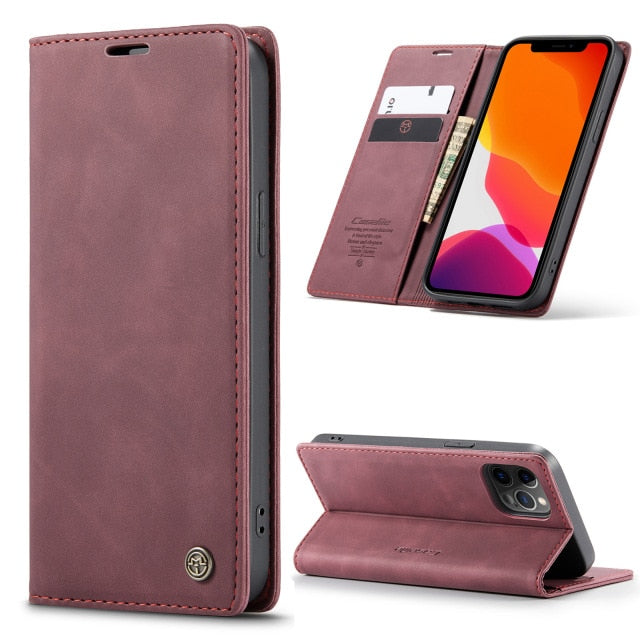 iPhone Leder Flipcase – Magnetisch & Funktional
