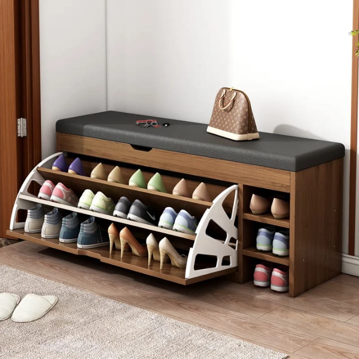 Multifunktionaler Schuhschrank mit Sitzbank – Schlank und Platzsparend