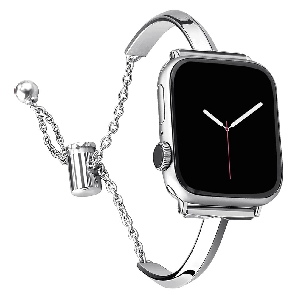 Slim Link Band – Luxuriöses Edelstahl-Armband für die Apple Watch für Damen