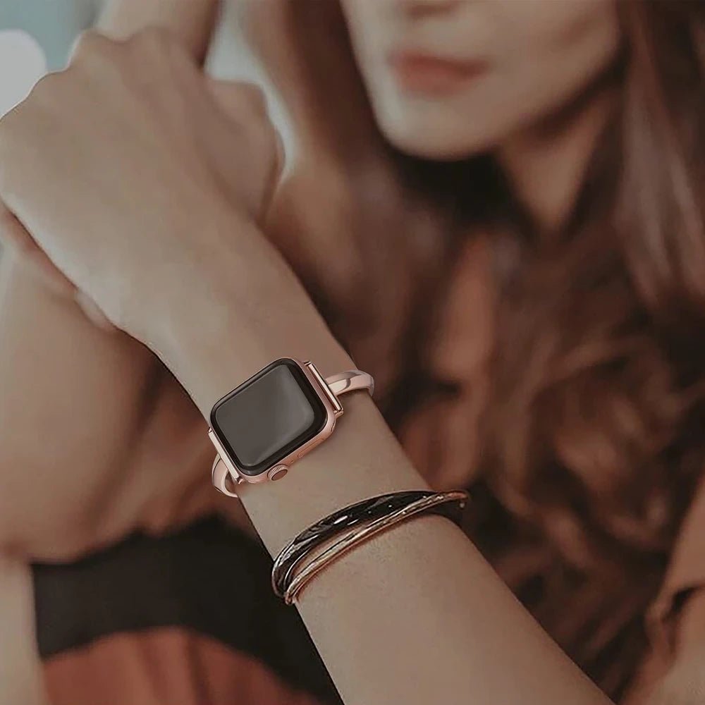 Slim Link Band – Luxuriöses Edelstahl-Armband für die Apple Watch für Damen