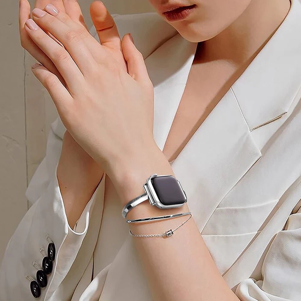 Slim Link Band – Luxuriöses Edelstahl-Armband für die Apple Watch für Damen