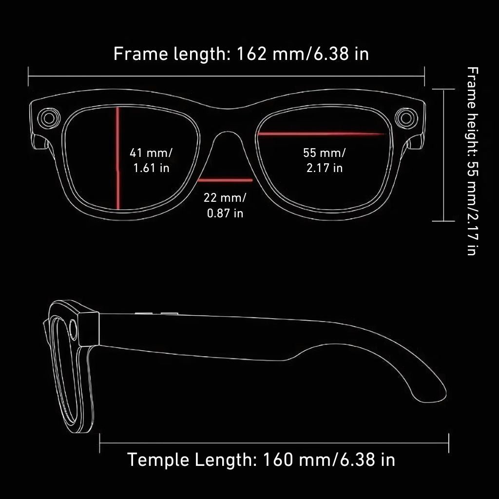 VisionX Smartglasses – Smarte Brille mit Kamera und Audio im stilvollen Design