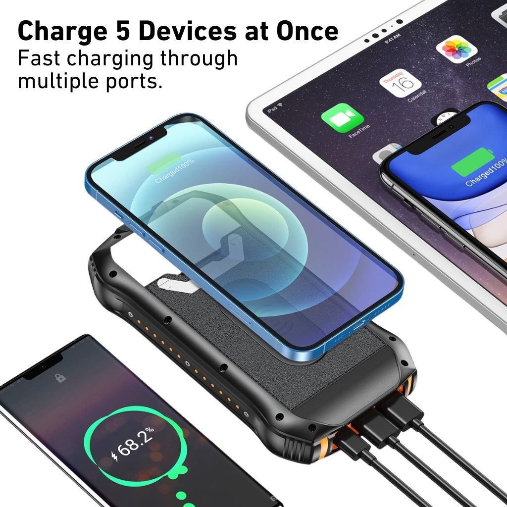 Solarenergie Powerbank – Tragbares Ladegerät mit hoher Kapazität