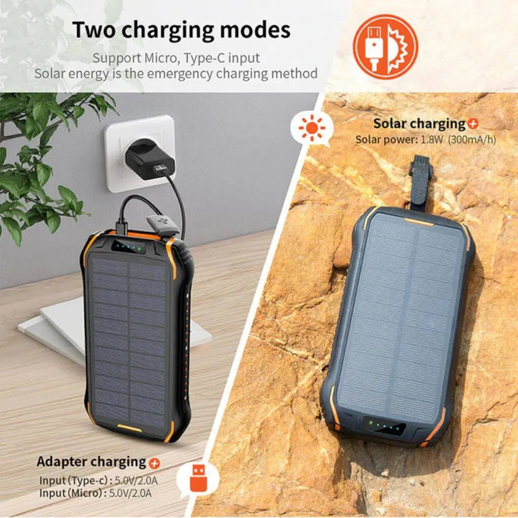 Solarenergie Powerbank – Tragbares Ladegerät mit hoher Kapazität