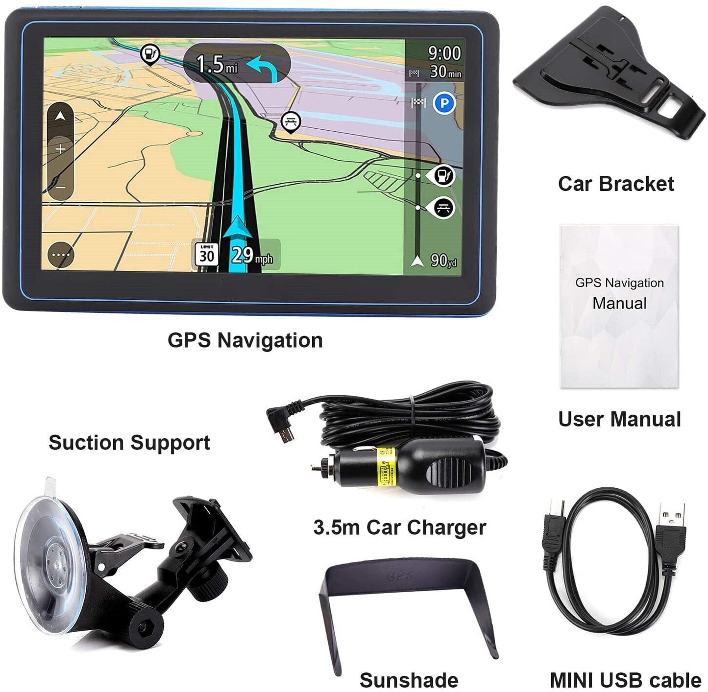 7 Zoll GPS-Navigationssystem – Zuverlässige Routenführung für Auto und Lkw