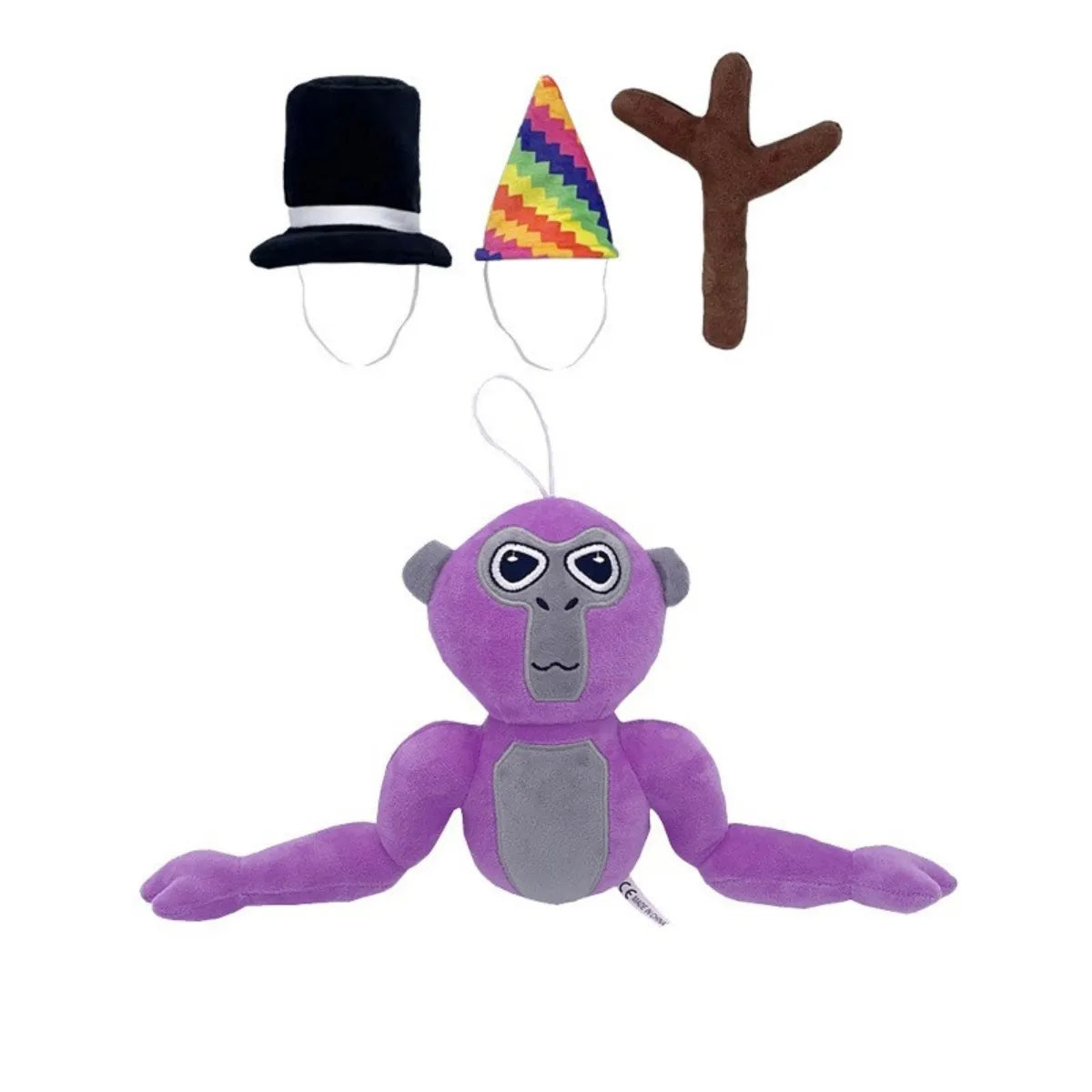 Festliche Gorilla-Plüschfigur – Weicher Spielkamerad mit Hüten
