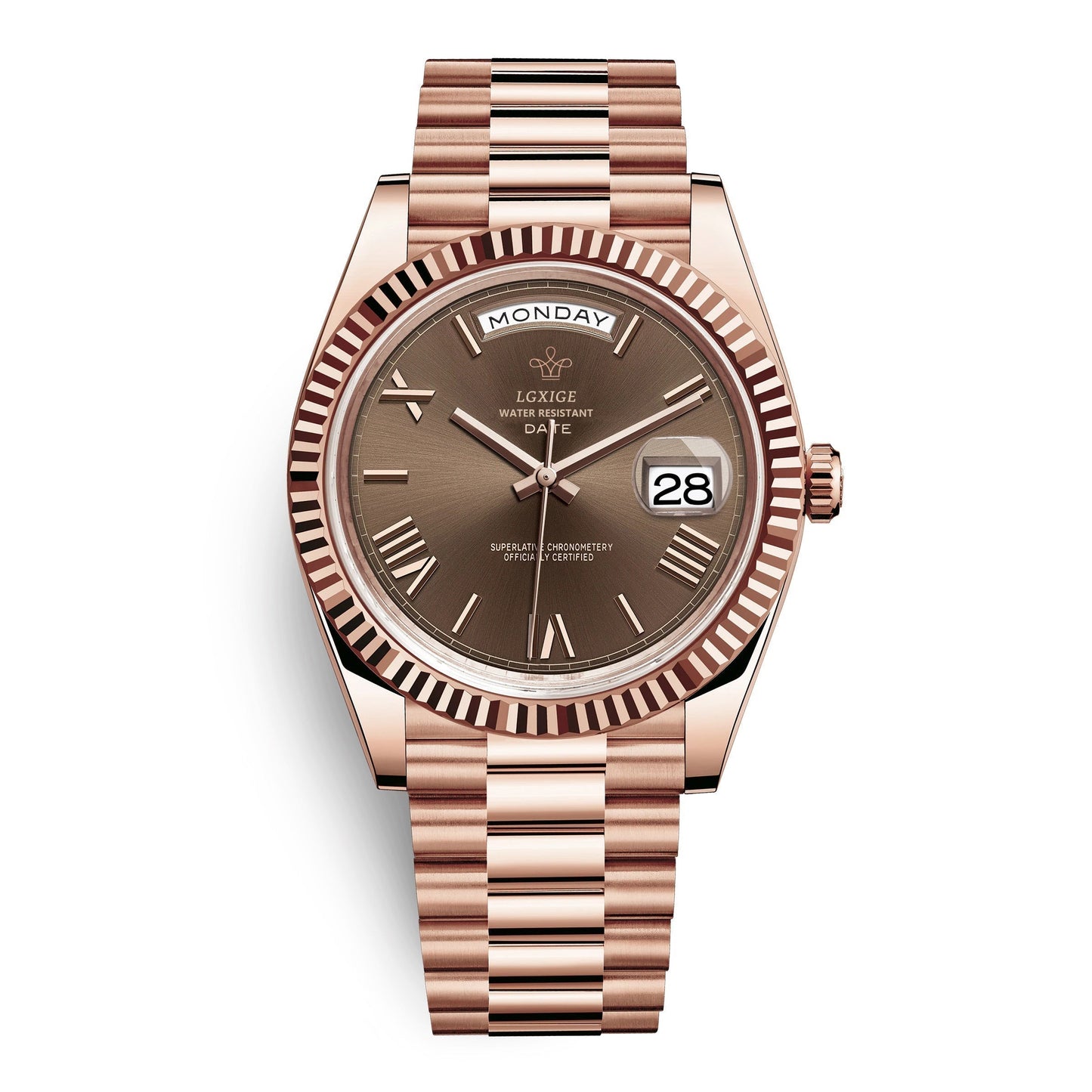 Automatische Herrenarmbanduhr mit Tages- und Datumsanzeige – Zeitlos und Elegant