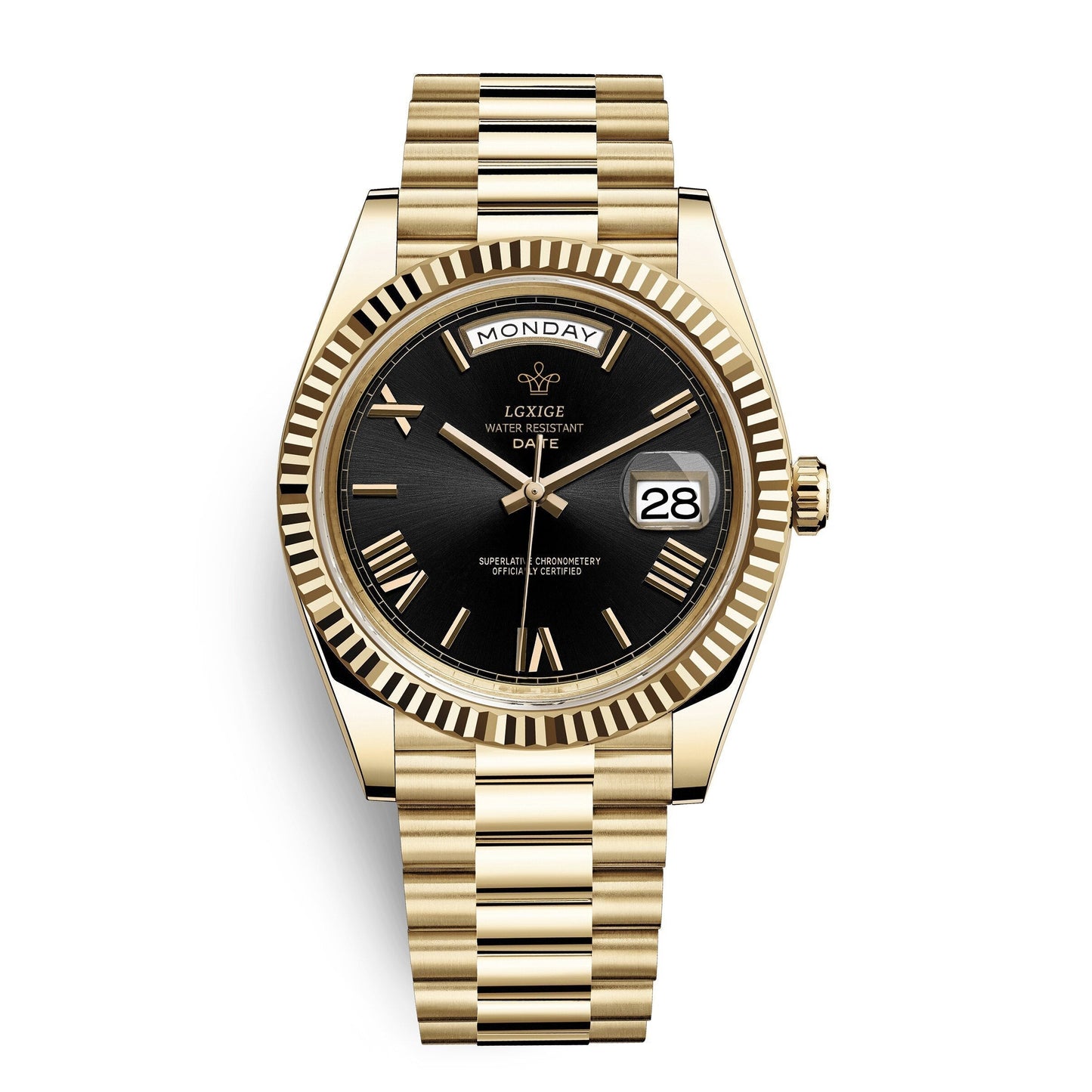 Automatische Herrenarmbanduhr mit Tages- und Datumsanzeige – Zeitlos und Elegant