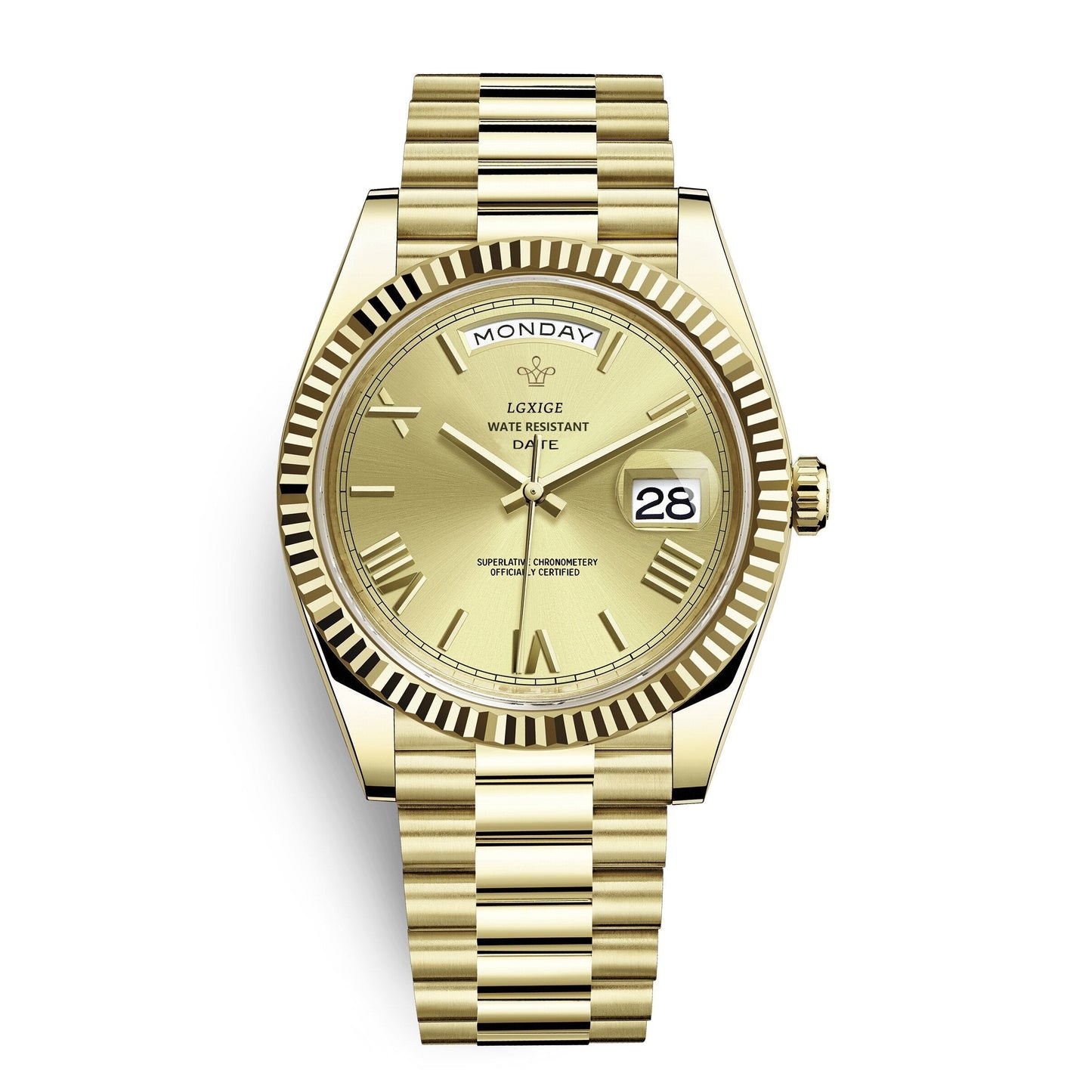 Automatische Herrenarmbanduhr mit Tages- und Datumsanzeige – Zeitlos und Elegant