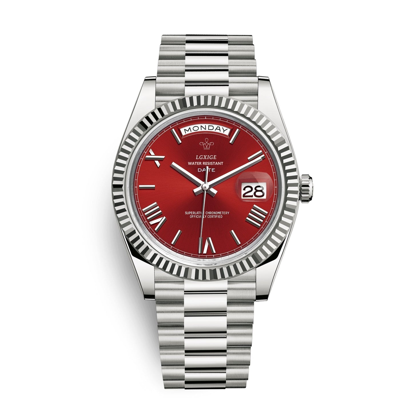 Automatische Herrenarmbanduhr mit Tages- und Datumsanzeige – Zeitlos und Elegant