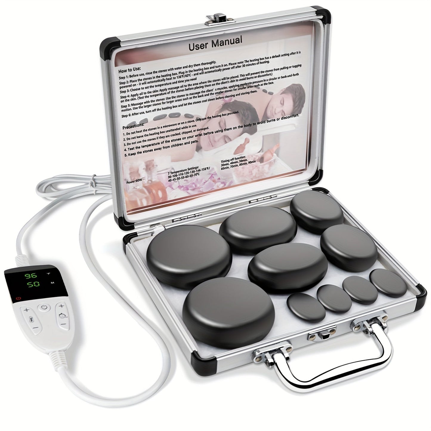 Professionelles Hot Stone Massage Set – Komplett mit Heizung