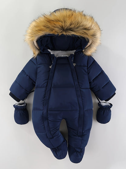 Frosty Baby Strampler – Luxus Winteroverall mit Kapuze für die kälteren Monate