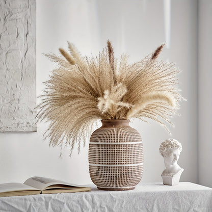 Rustikale Geometrische Vase – Natürliche Atmosphäre für dein Interieur