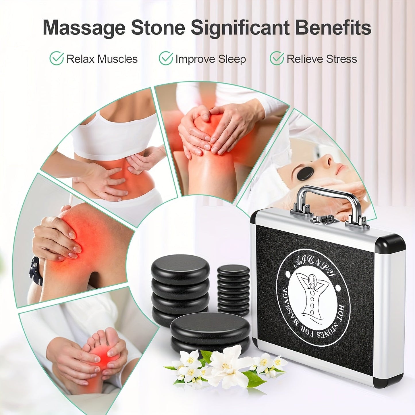 Professionelles Hot Stone Massage Set – Komplett mit Heizung