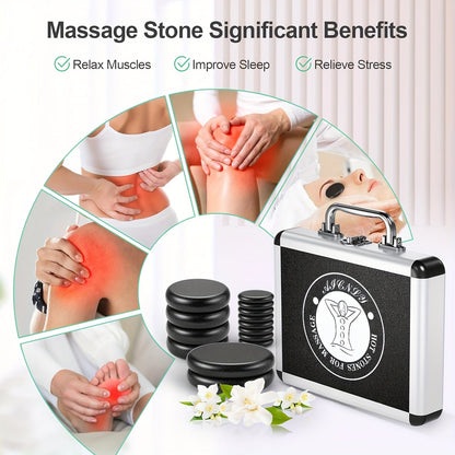 Professionelles Hot Stone Massage Set – Komplett mit Heizung