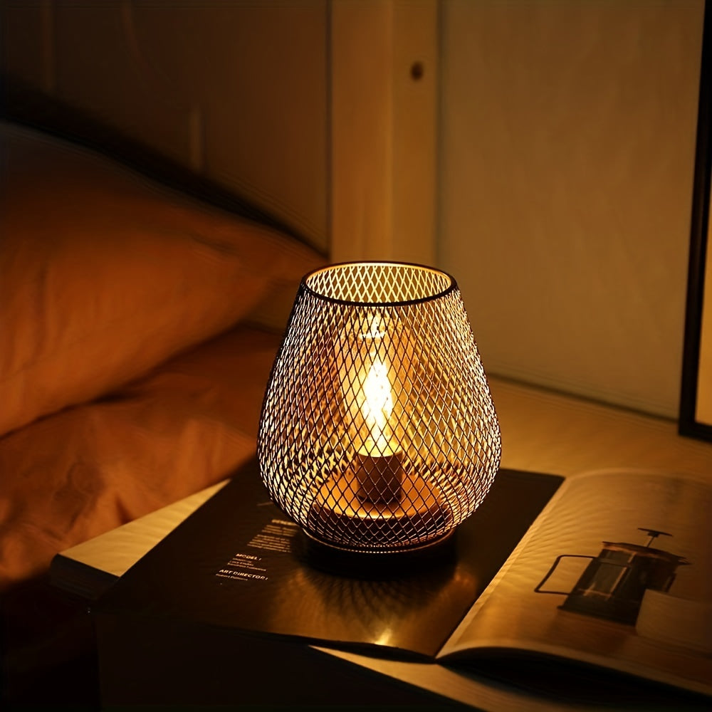 RusticMesh Tischlampen-Set – Industrieller Stil und Stimmungsvolle Beleuchtung