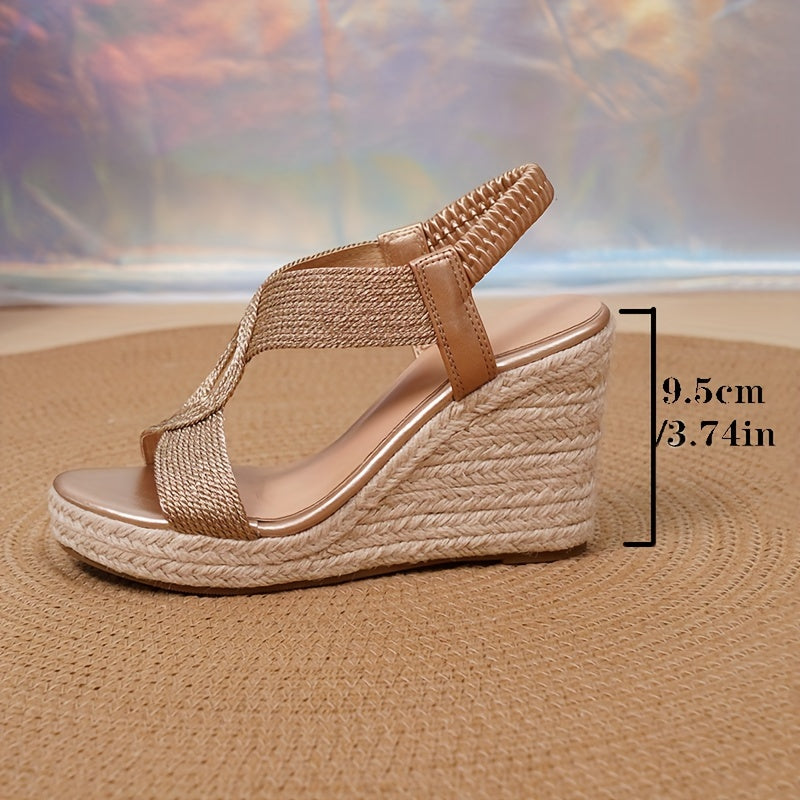 Damen Plateau Sandalen mit Geflochtenen Riemen – Elegant und Bequem für Sommer und Urlaub