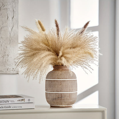 Rustikale Geometrische Vase – Natürliche Atmosphäre für dein Interieur