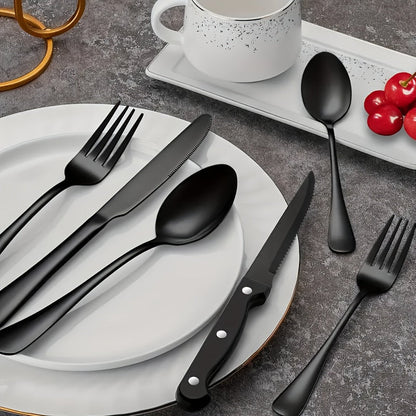 Schwarzes Edelstahl Besteckset – Modernes Design mit Hochwertiger Verarbeitung