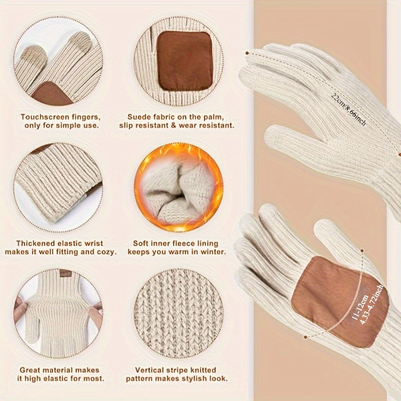 Lieke 3-in-1 Winterset – Warme Strickmütze, Schal und Handschuhe