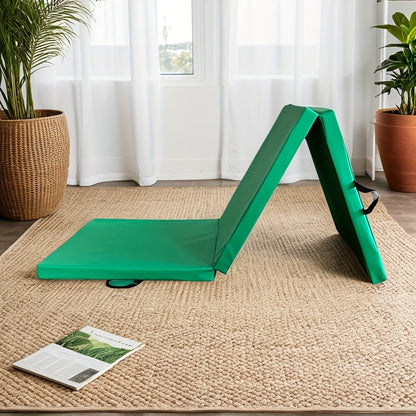 Tragbare Dreifach-Yogamatte mit dicker Polsterung, rutschfester PU-Oberfläche und Griff