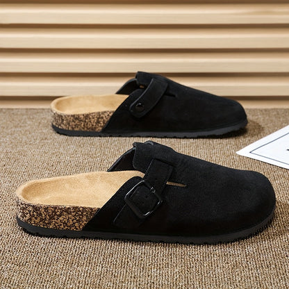 Unisex Slip-On Kunstsuede Mules – Leicht und Komfortabel mit Korksohle
