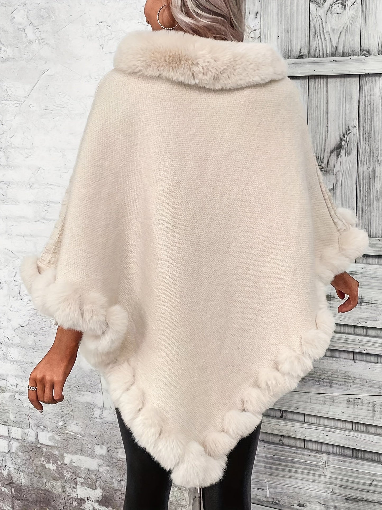 Luxus Dicke Strickrollkragen für Damen - Mit Fake-Overlock und Chic Pullover Cape für den Winter