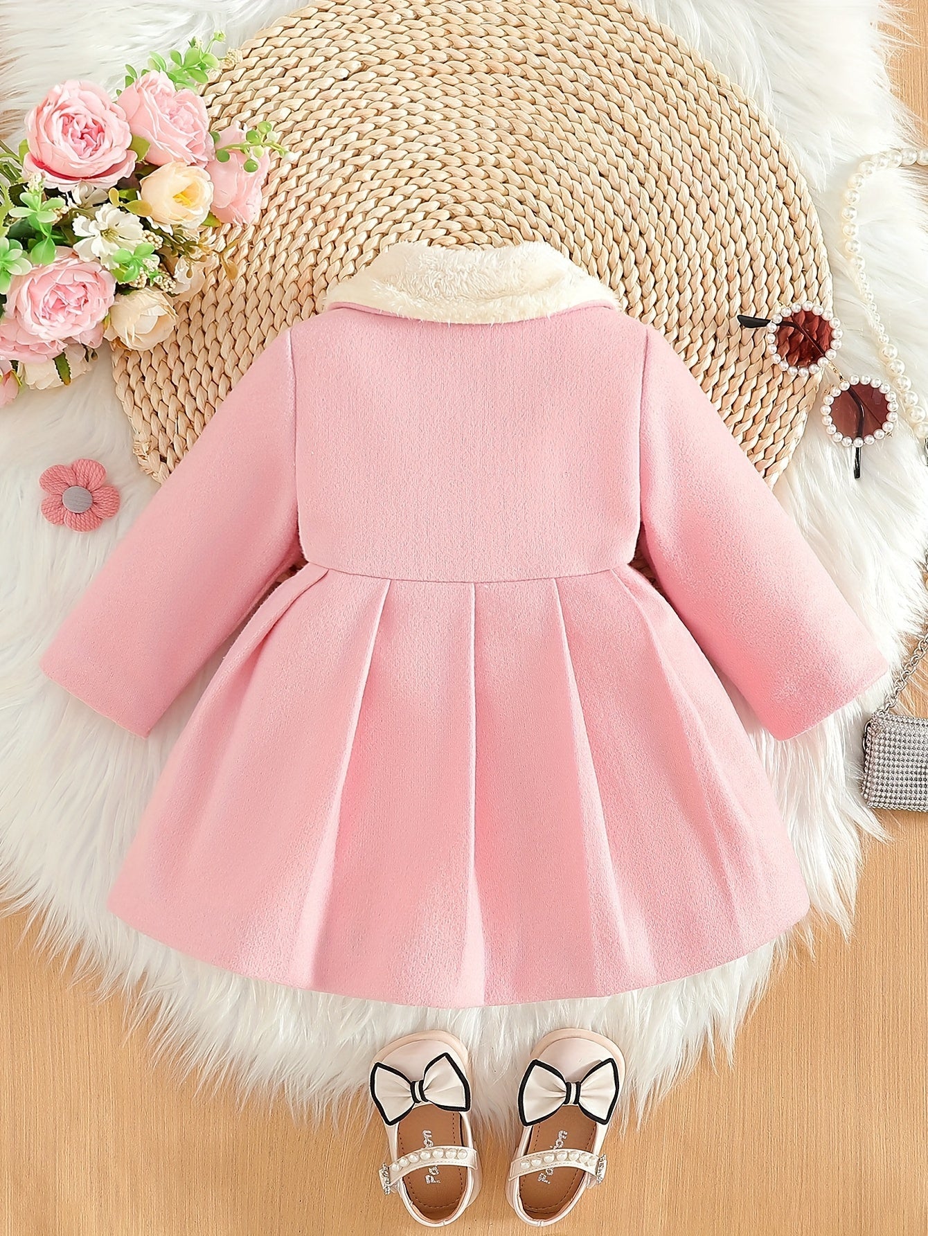 Lotte Wintermantel für Kinder – Elegant mit Schleife und Plüschkragen für Kalte Tage