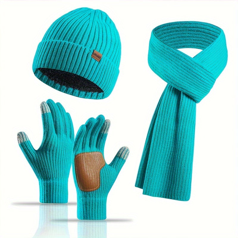 Fröhliches Winterset – Mütze, Schal und Handschuhe für Paare