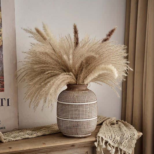 Rustikale Geometrische Vase – Natürliche Atmosphäre für dein Interieur