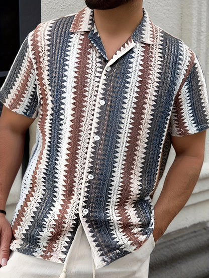 Herren Sommer Casual Kurzarmshirt – Gewebter Stoff für einen Frischen Look
