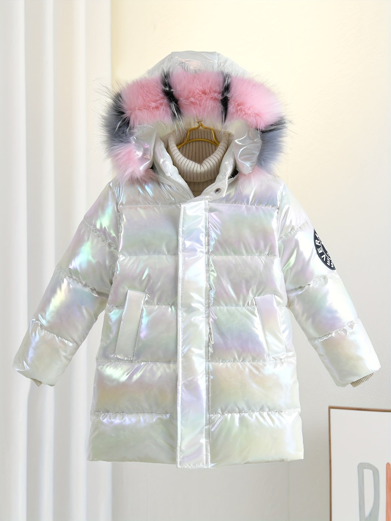Sophie Glänzende Winterjacke für Kinder – Trendy und Warm für Kalte Tage