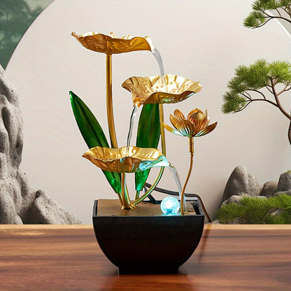 Serene Lotus Innenbrunnen – Beruhigend und Stimmungsvoll