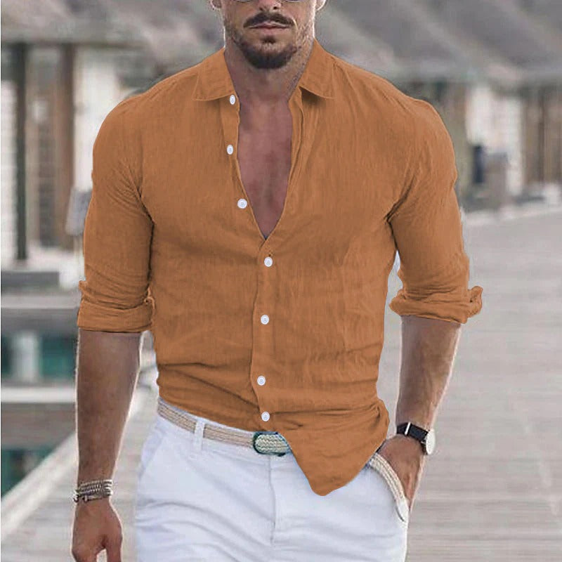 Breeze Luxe Leinen Hemd – Frisch und Komfortabel für Herren