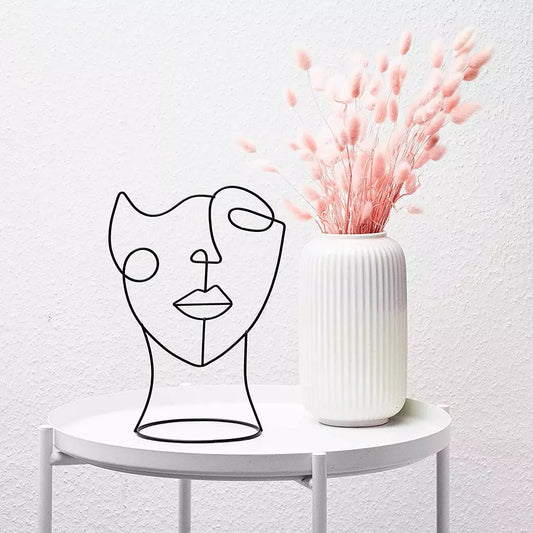 Linienzeichnung Skulptur - Modernes Gesichtdesign für zu Hause
