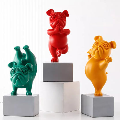 Fröhliche Bulldoggen-Skulpturen – Verspielte Dekoration für zu Hause