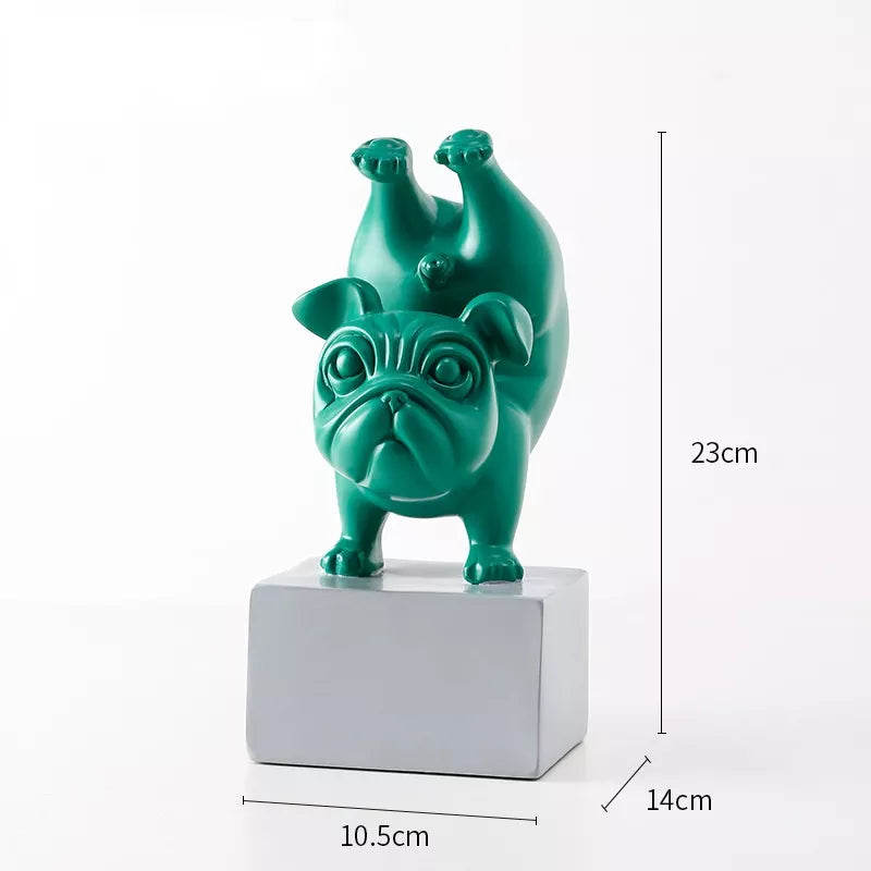 Fröhliche Bulldoggen-Skulpturen – Verspielte Dekoration für zu Hause