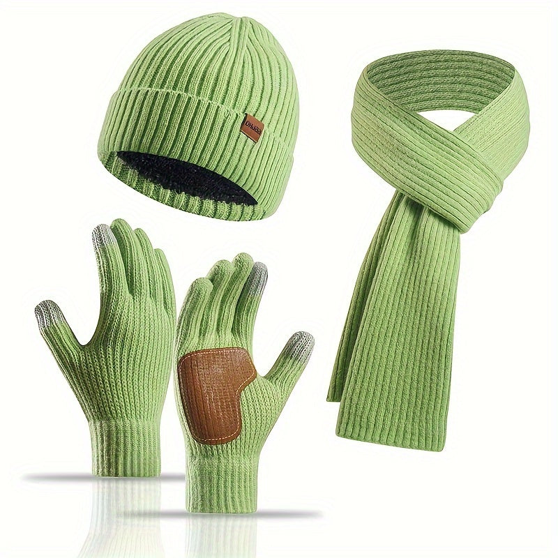 Fröhliches Winterset – Mütze, Schal und Handschuhe für Paare