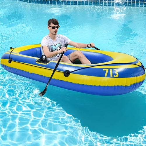 Aufblasbares Angelboot-Set – Leichtes 2-Personen PVC-Boot mit Paddeln