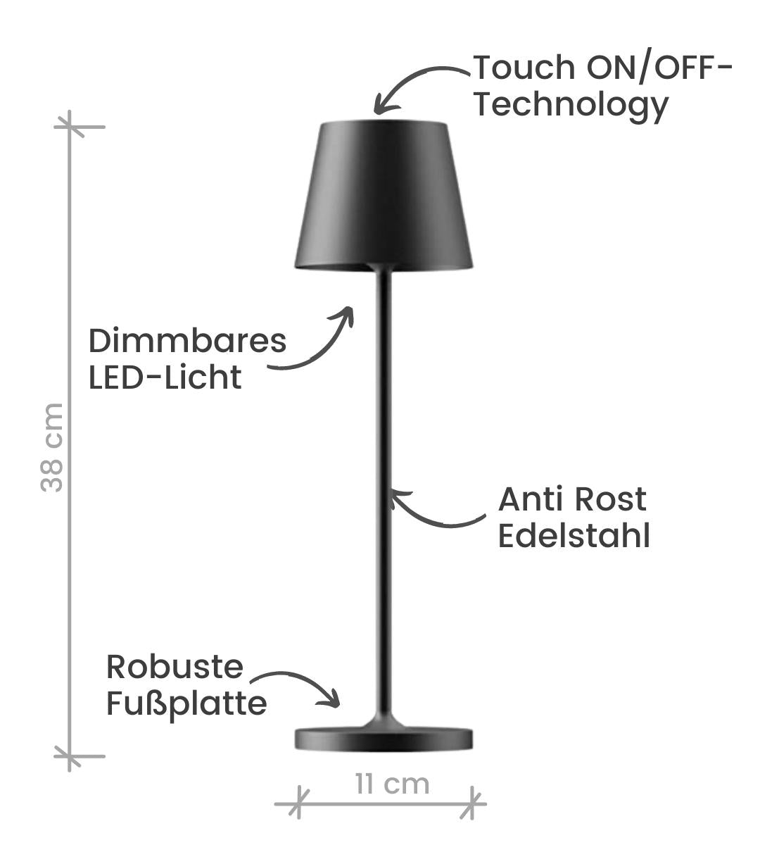 LumiTouch Tischlampe – Dimmbare LED mit Touchsteuerung