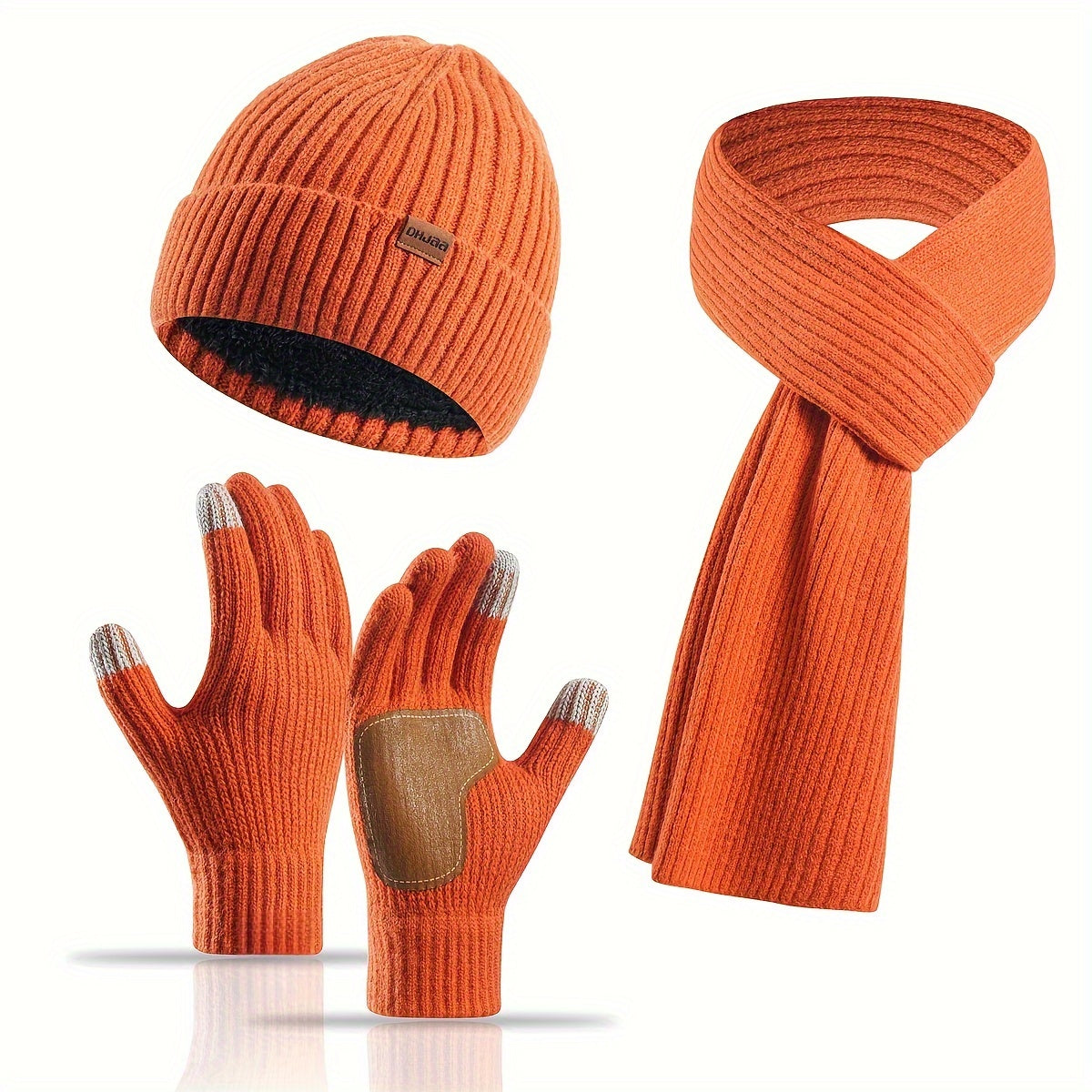 Fröhliches Winterset – Mütze, Schal und Handschuhe für Paare