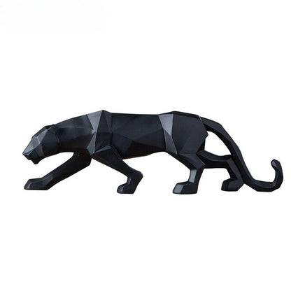 Schwarz-Weiße Panther Skulpturen - Modernes Kunst-Duo für dein Interieur