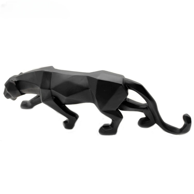 Schwarz-Weiße Panther Skulpturen - Modernes Kunst-Duo für dein Interieur