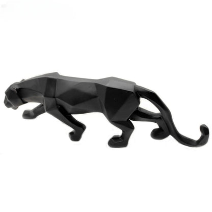 Schwarz-Weiße Panther Skulpturen - Modernes Kunst-Duo für dein Interieur